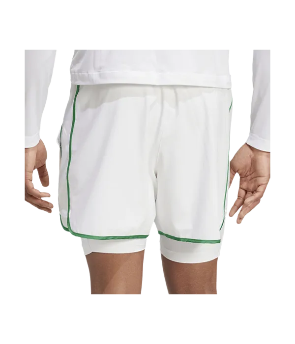 Pantalón Corto Adidas Climacool White Logo Verde 2025