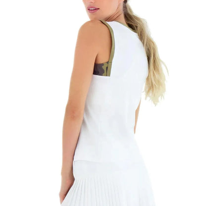 Women's New Harper Tennis Tank White and Camo