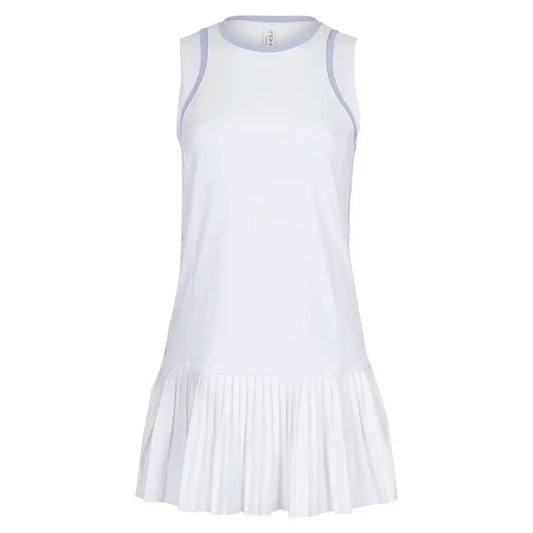 Women's Elle Tennis Dress White and Cosmic-Apparel-Inphorm-S25001-2520U25-Tennis Express
