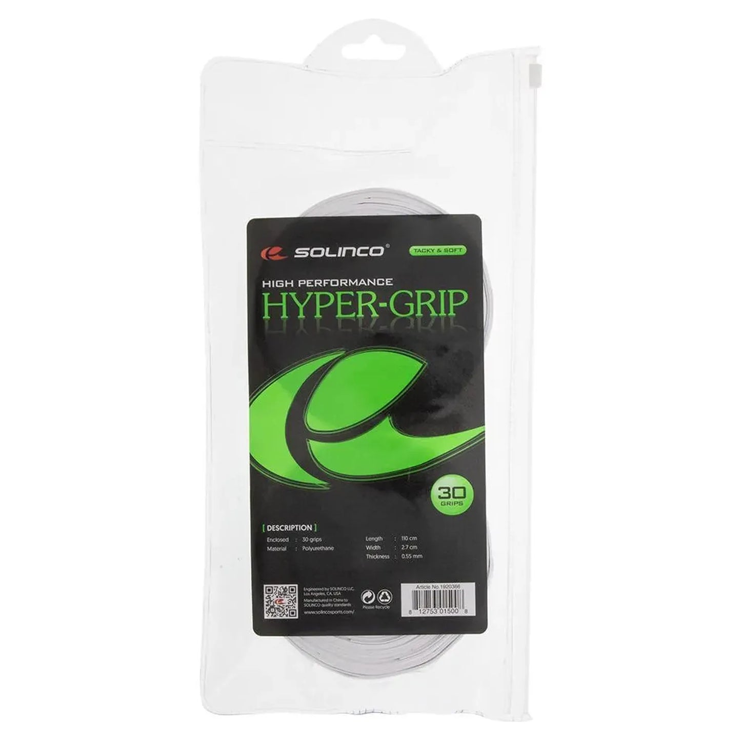 Hyper Extra Tacky Tennis Overgrip White 30 Pack