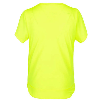 Girls' Dynamic High-Low Short Sleeve Tennis Top Neon Yellow-Apparel-Lucky In Love-T188-710S20-1-Tennis Express