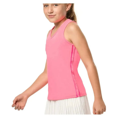 Girls' V-Neck Cutout Tennis Tank Pink
