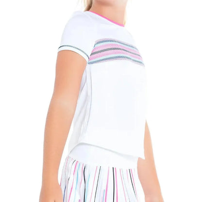 Girl's Prep In My Step Tennis Short Sleeve White
