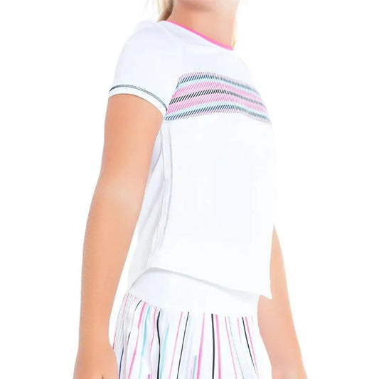 Girl's Prep In My Step Tennis Short Sleeve White