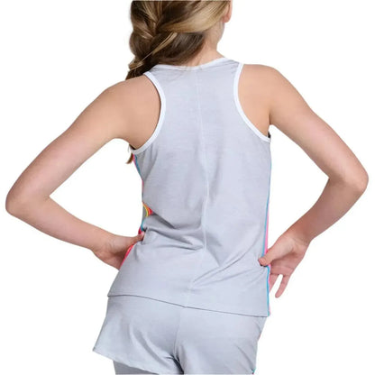 Girls'Heather Prisma Stripe Tank Gray
