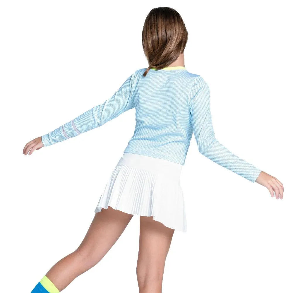Girls' Victory Steak Long Sleeve Tennis Top Ocean