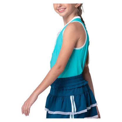 Girls' Henley Tennis Tank Aquamarine