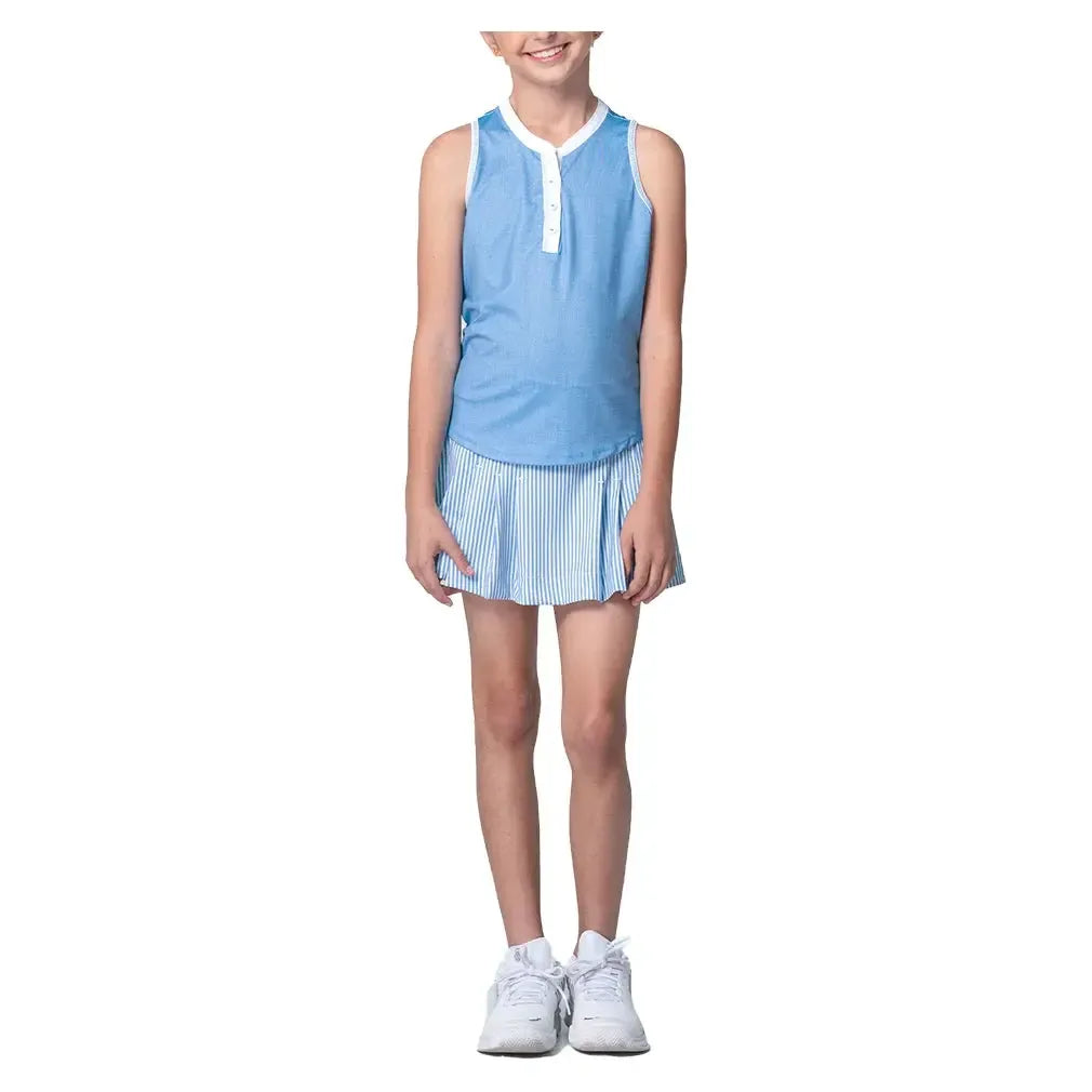Girls' Linen Play Henley Tennis Tank Periwinkle
