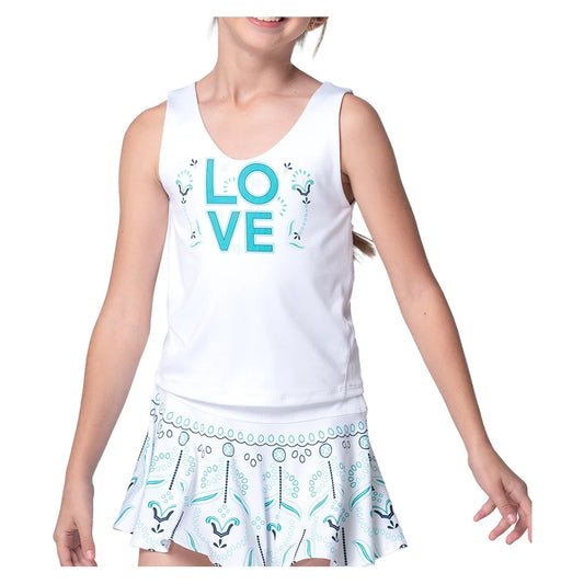 Girls' Eyelet Love Win Tennis Tank White-Apparel-Lucky In Love-T313-38E110H25-669594Tennis Express
