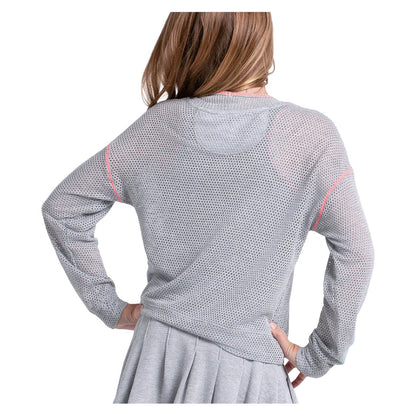 Girls' Chill Day Long Sleeve Tennis Top Heather Grey