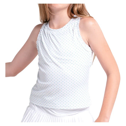 Girls' Poppy Dot Tennis Tank-Apparel-Lucky In Love-T326-48G447-Tennis Express