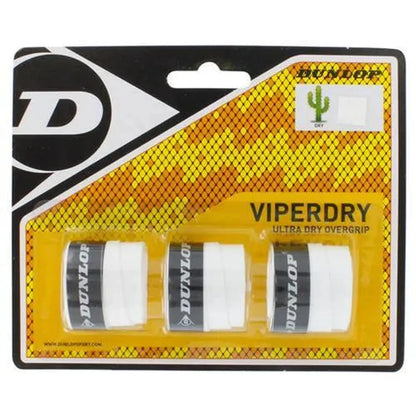 Viperdry White 3 Pack Ultra Dry Tennis Overgrip-Accessories-Dunlop-T613209-Tennis Express