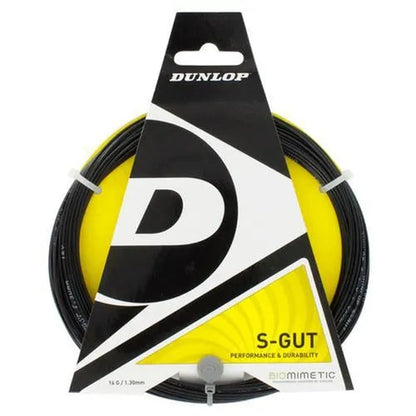 S-Gut 16G Black Tennis String-Strings-Dunlop-T624665SET-Tennis Express