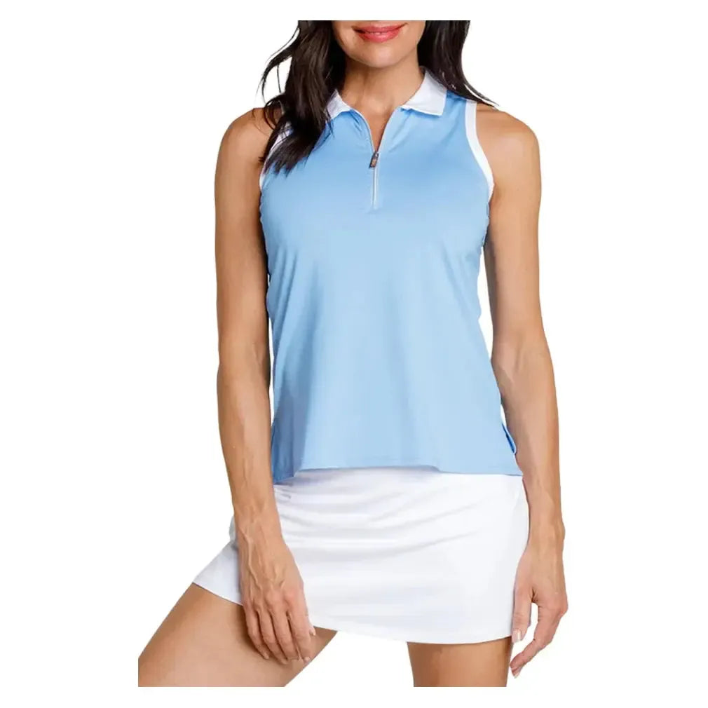 Women's Camy Quarter Zip Tennis Tank Ocean Breeze