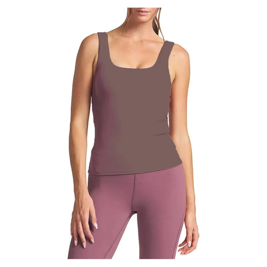Women's Endure U-Neck Bra Tennis Tank Mocha-Apparel-Thrive Societe-TB3021024-MF25-1-[Sku]-Tennis Express