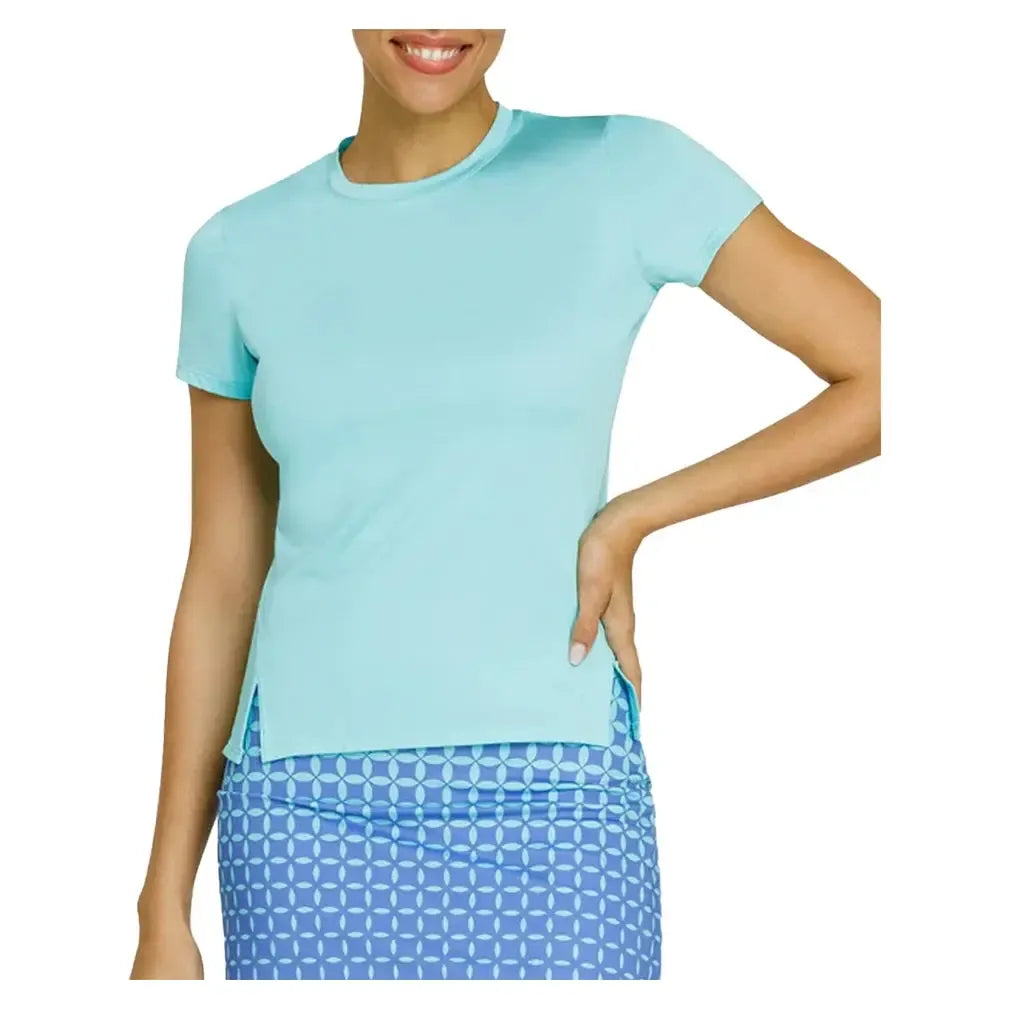 Women's Hawthorne Short Sleeve Tennis Top Aqua Sky