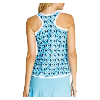 Women's Chevy Racerback Tennis Tank Brick Maze