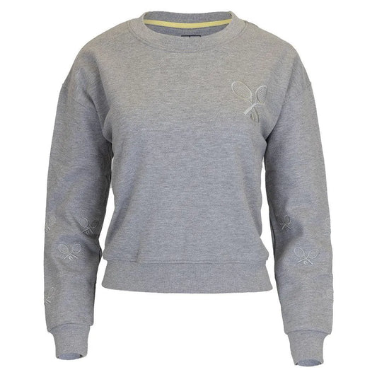 Women's The Sleeves Tennis Sweatshirt Grey-Apparel-CourtLife-TEN-RAC-GRY-F24-Tennis Express