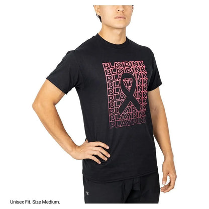 Women's Play Pink Tennis Tee Black (Size Small)