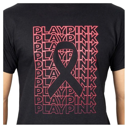 Women's Play Pink Tennis Tee Black (Size Small)
