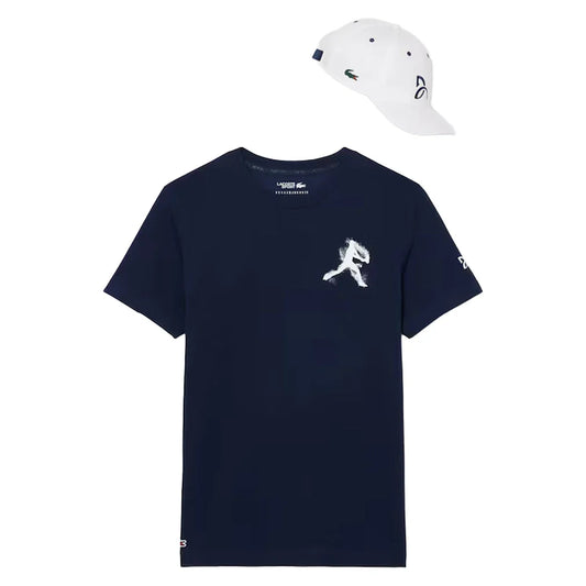 Men's Novak Djokovic Fan Tennis Pack Navy Blue and White-Apparel-Lacoste-TH1044-525-Tennis Express