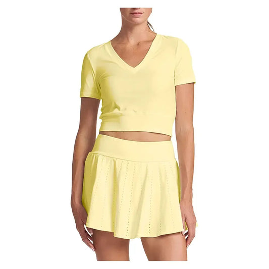 Women's Double-V Crop Tennis Top