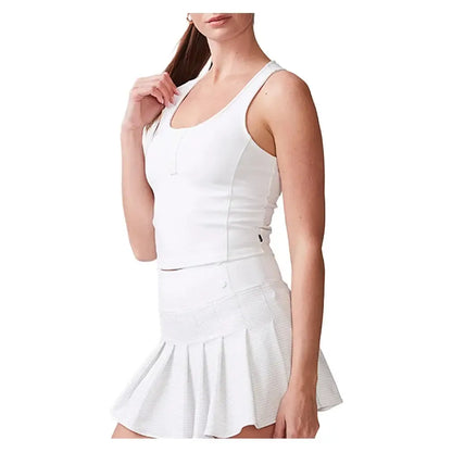 Women's Ottoman Knit Tennis Tank White