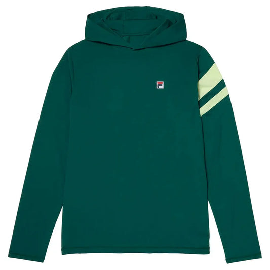 Men's Long Sleeve Tennis Hoodie Rainforest and Shadow Lime-Apparel-Fila-TM411159-300-1-[Sku]-Tennis Express