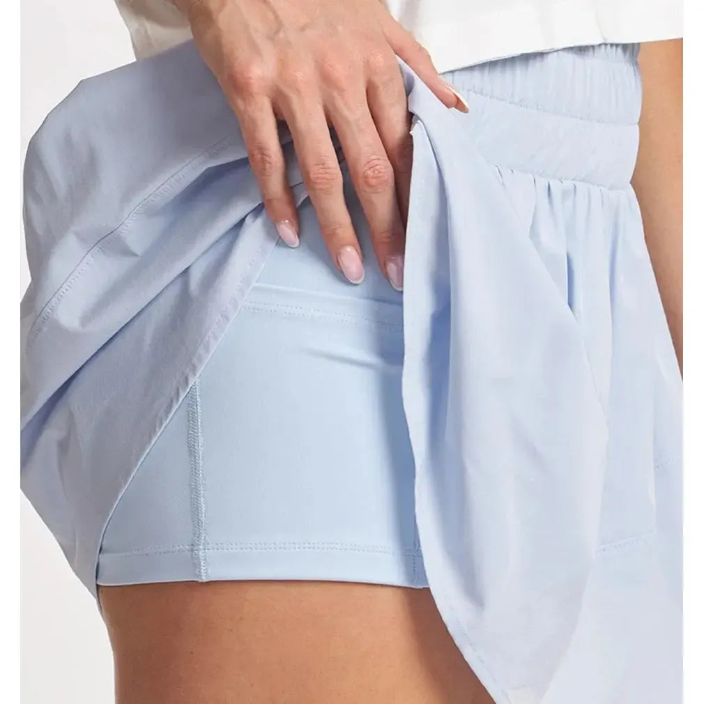 Women's Smocked Waist Tiered Tennis Skort