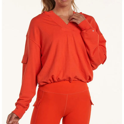 Women's Cargo Pocket Tennis Hoodie Flame-Apparel-Thrive Societe-TP5029018-FLAF24-3-[Sku]-Tennis Express