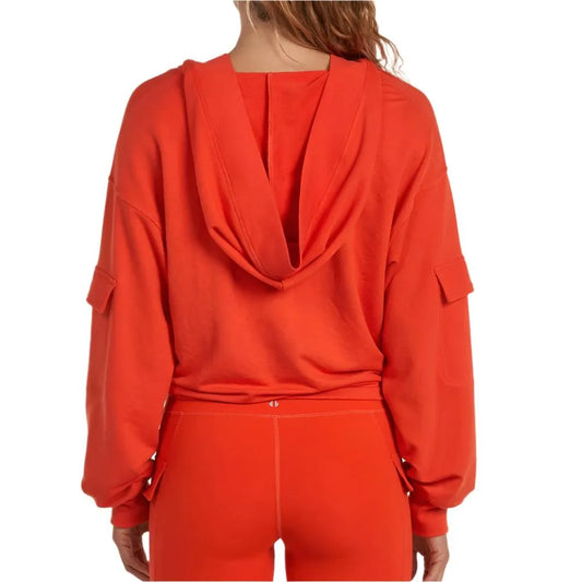 Women's Cargo Pocket Tennis Hoodie Flame
