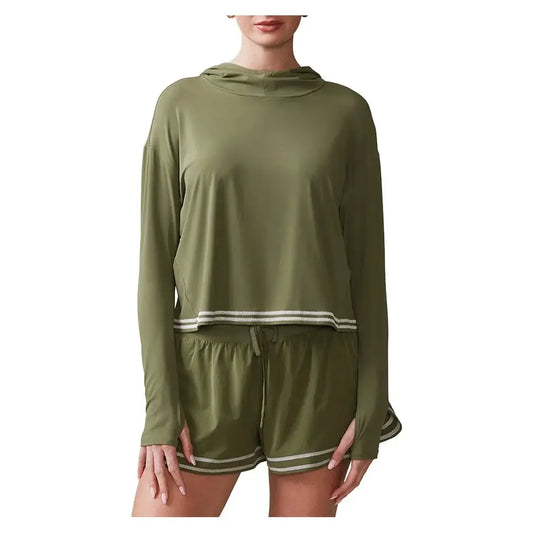 Women's Novelty Stitch Up Tennis Hoodie Deep Olive-Apparel-Thrive Societe-TP5160714-DPOF25-Tennis Express