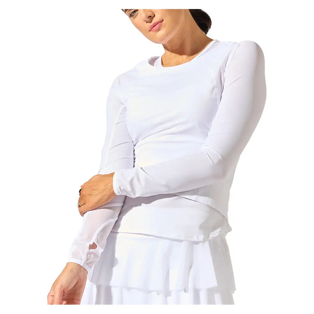 Women's Her Majesty Long Sleeve Tennis Top White