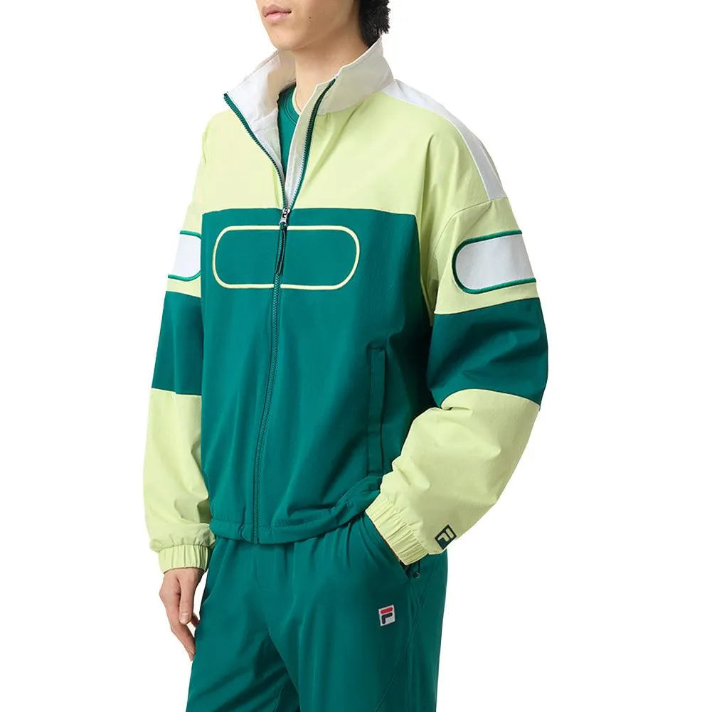 Unisex Center Court Ace Podium Tennis Jacket Rainforest and Shadow Lime