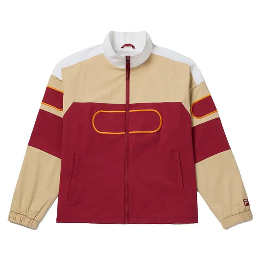 Unisex Center Court Ace Podium Tennis Jacket Tibetan Red and Irish Cream-Apparel-Fila-TU511111_938-Tennis Express