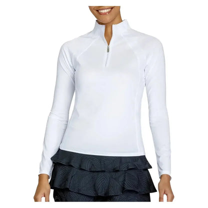 Women's Imelda Long Sleeve 3/4 Zip Tennis Top-Apparel-Tail-TX2969-B-w-3-Tennis Express
