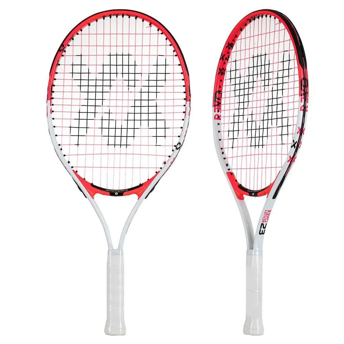 Juniors' Revolution 23 Prestrung Tennis Racquet White and Hot Pink