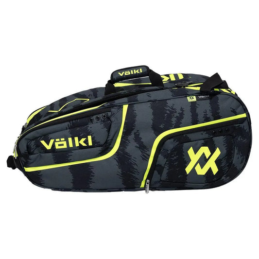 Tour Zebra Mega 12 Pack Tennis Bag Black and Neon Yellow