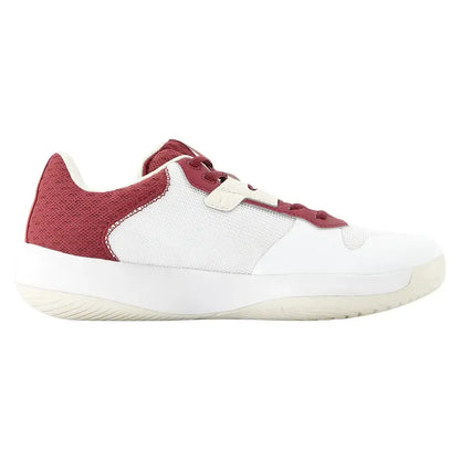 Women's 696v6 B Width Tennis Shoes White and Monarch Burgundy