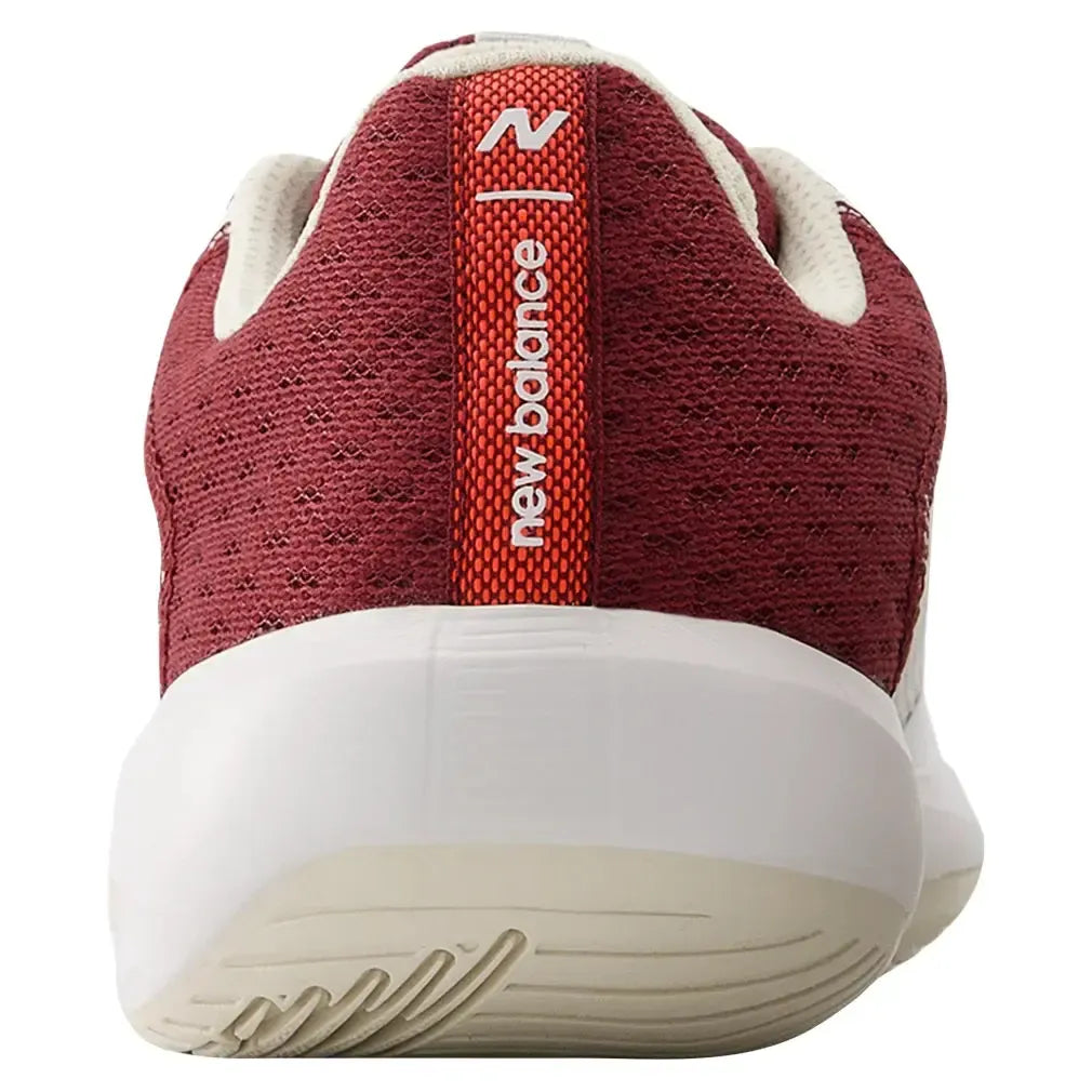 Women's 696v6 D Width Tennis Shoes White and Monarch Burgundy
