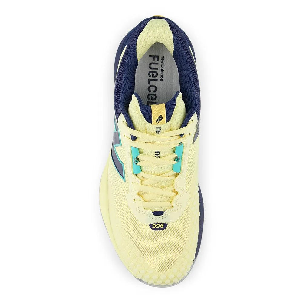 Women's FuelCell 996v6 B Width Tennis Shoes Parchment and Navy