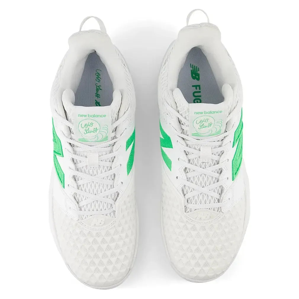 Women's Coco CG2 D Width Tennis Shoes White and Green Apple