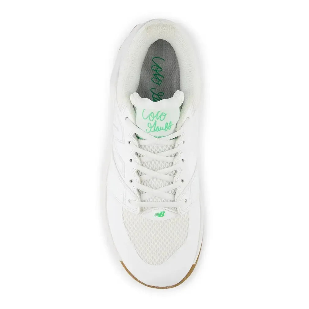 Women's FuelCell Delray B Width Tennis Shoes White and Green Apple