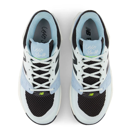 Women's Coco Delray D Width Tennis Shoes Glint Blue and Black