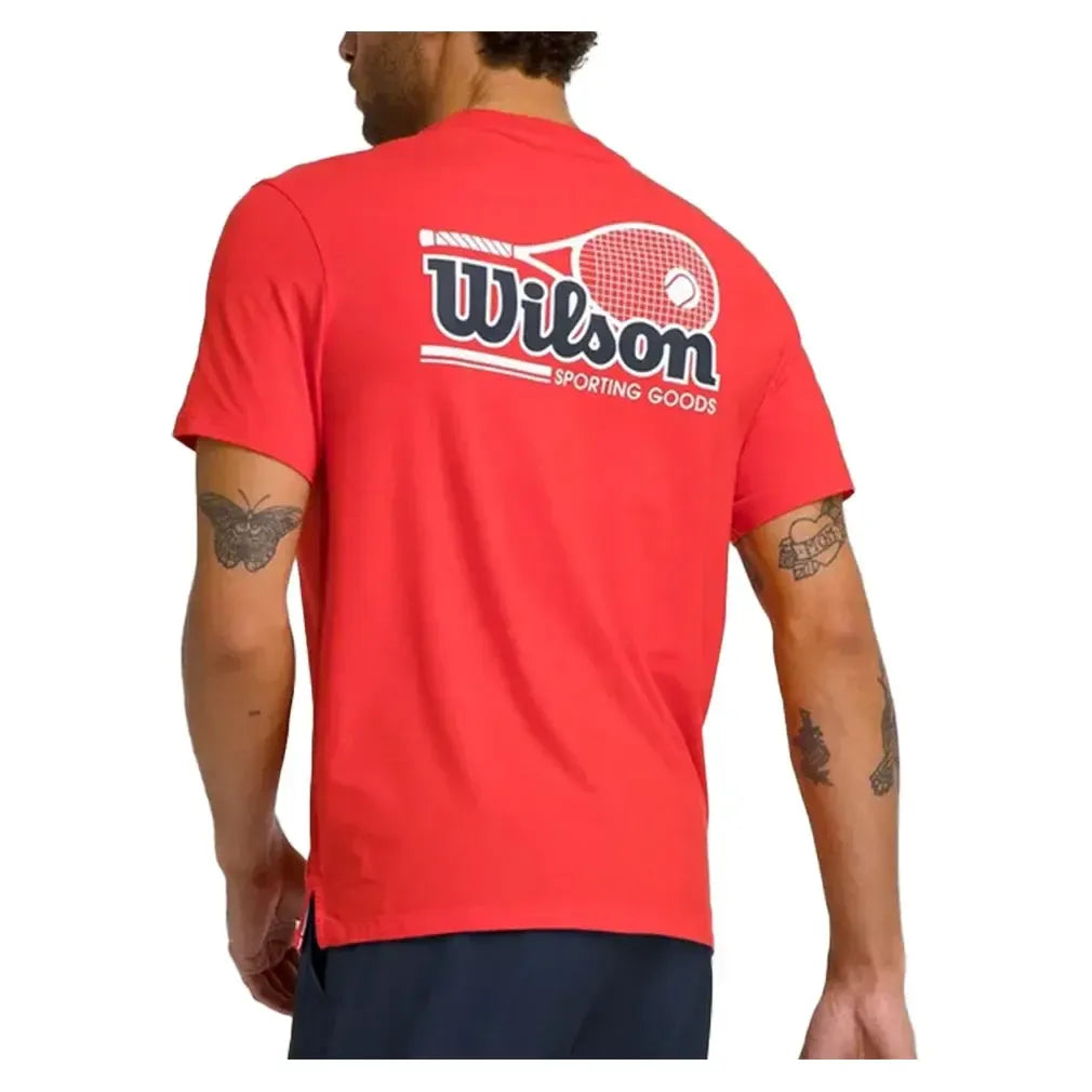 Men's Easy Street Tennis Tee Infrared and Classic Navy