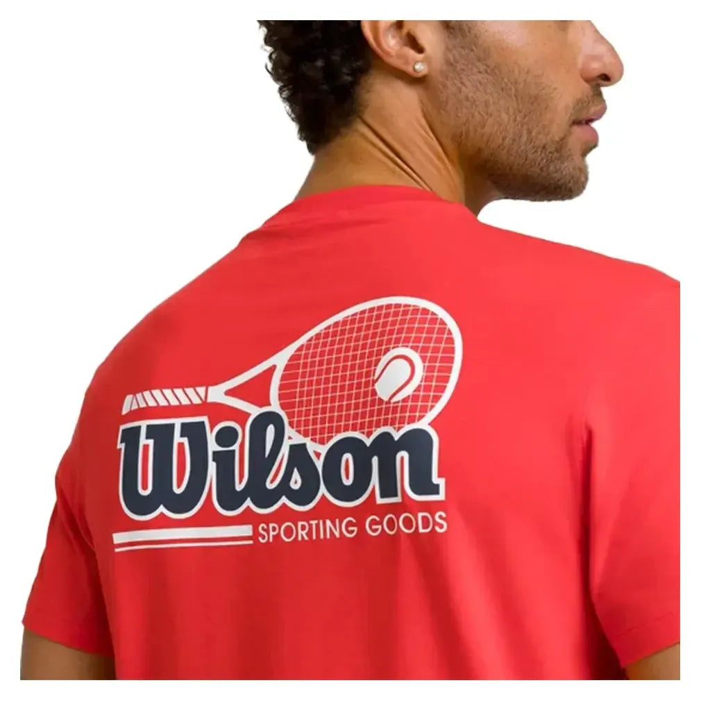 Men's Easy Street Tennis Tee Infrared and Classic Navy