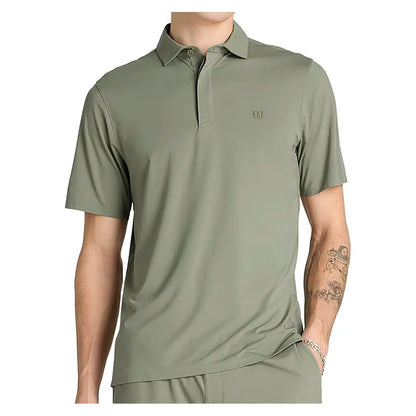 Men's League Tennis Polo Vetiver-Apparel-Wilson-WM00307E014002-3-Tennis Express