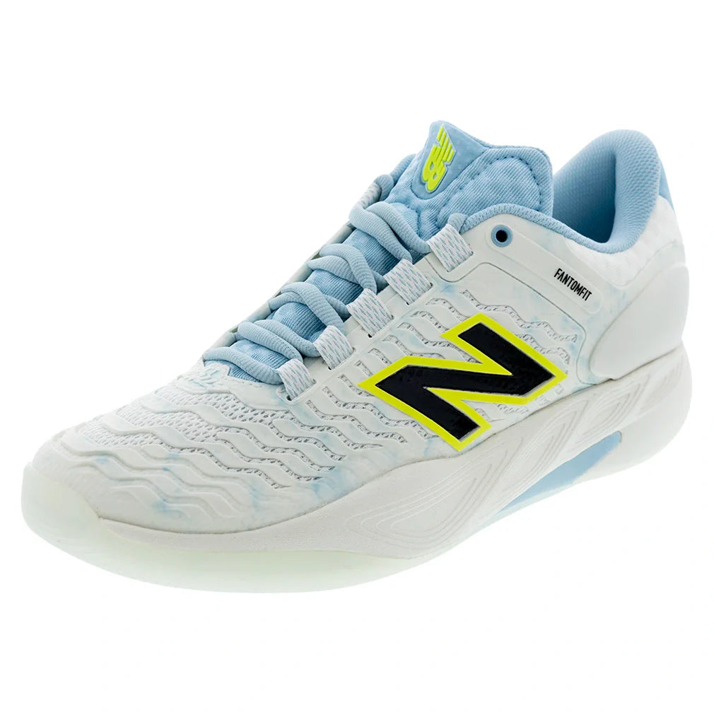 Women's Fresh Foam X CT-Rally v2 B Width Tennis Shoes Sea Salt and Glint Blue