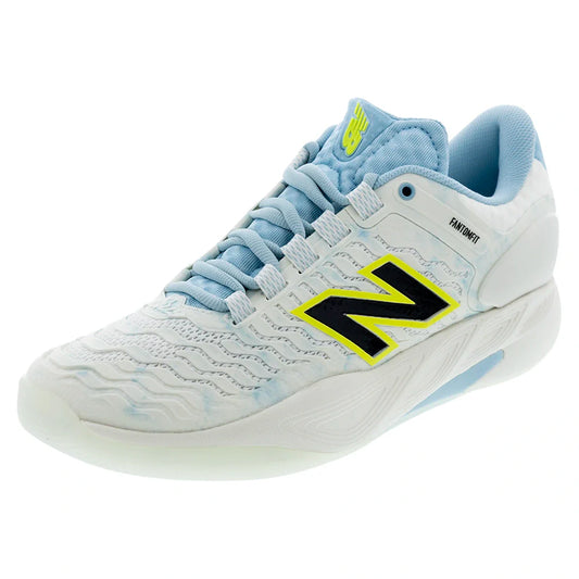 Women's Fresh Foam X CT-Rally v2 B Width Tennis Shoes Sea Salt and Glint Blue