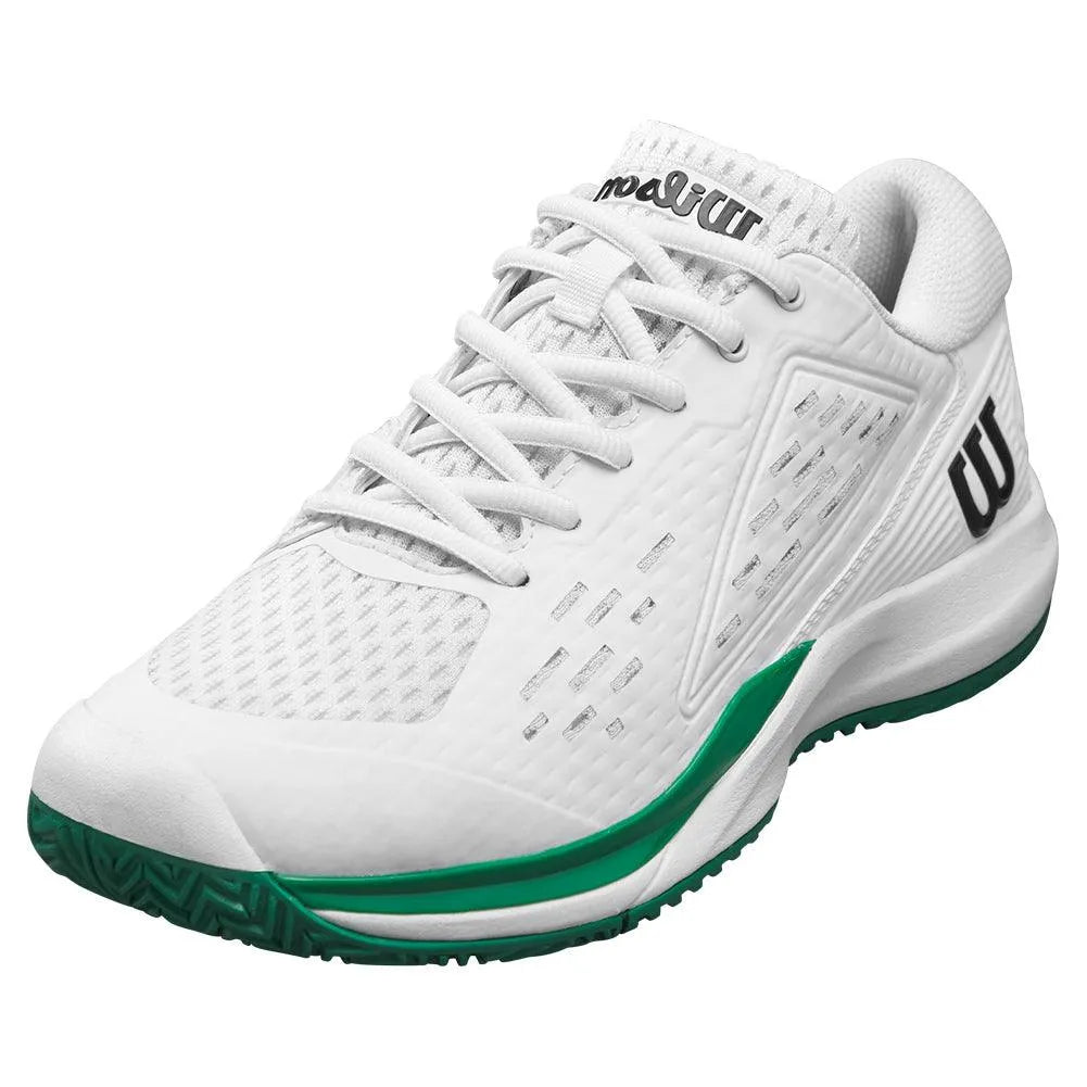 Juniors' Rush Pro Ace Tennis Shoes White and Bosphorus-Footwear-Wilson-WRS335310_1-1-[Sku]-Tennis Express